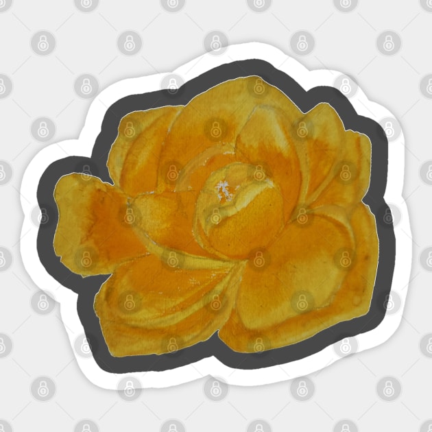 Yellow rose blossom, handpainted gouache watercolor Sticker by JewelsNova